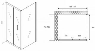 Душевой уголок ABBER Sonnenstrand AG07120-S75 120x75см хром